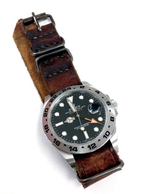 rolex explorer 2 leather strap|rolex explorer 2 rubber straps.